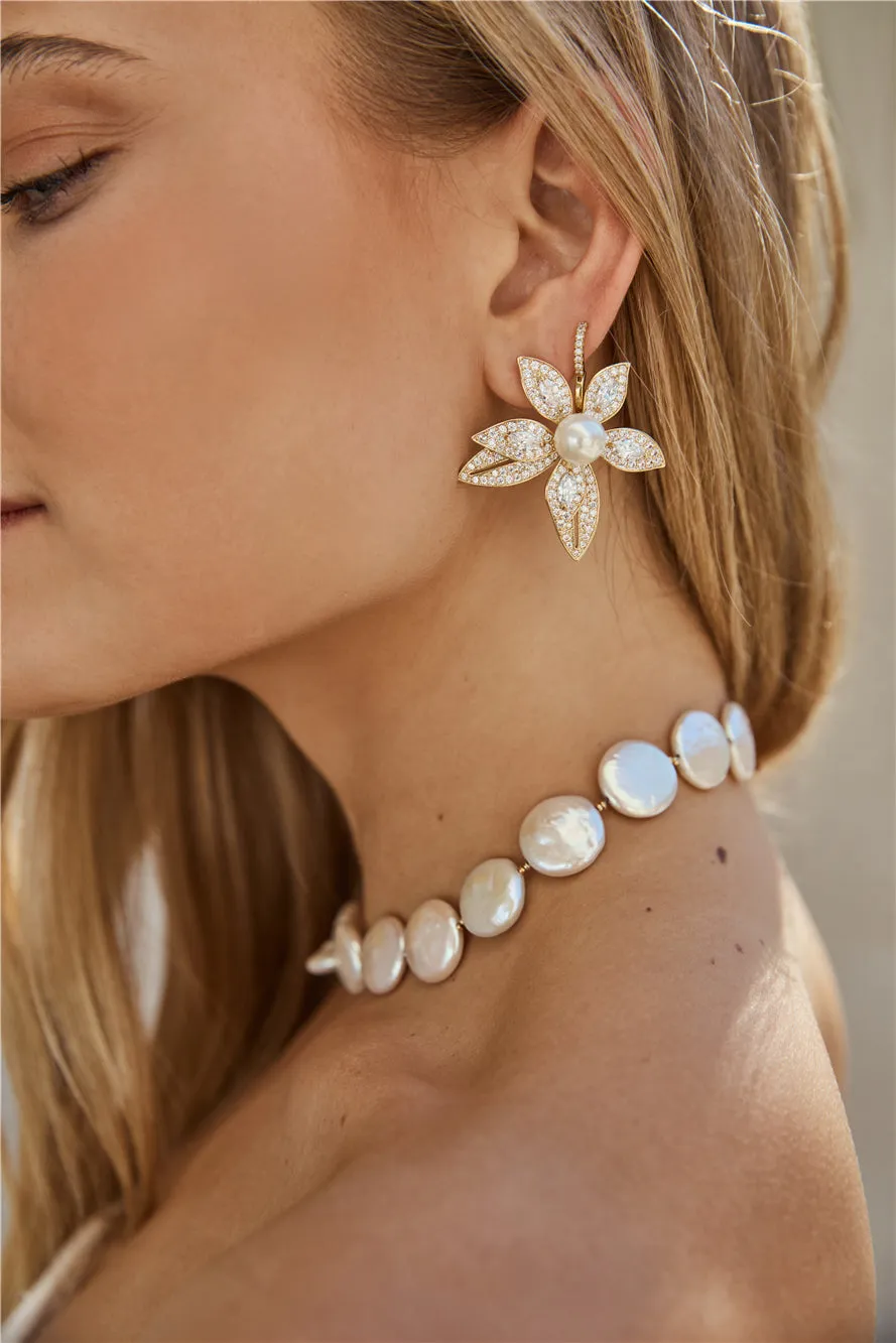 18k Gold Plated Starfish Bloom Earrings Gold sold by Fortunate One