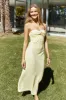 Sunbeam Strapless Linen Maxi Dress Yellow sold by Fortunate One