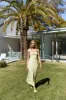 Sunbeam Strapless Linen Maxi Dress Yellow sold by Fortunate One