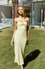 Sunbeam Strapless Linen Maxi Dress Yellow sold by Fortunate One