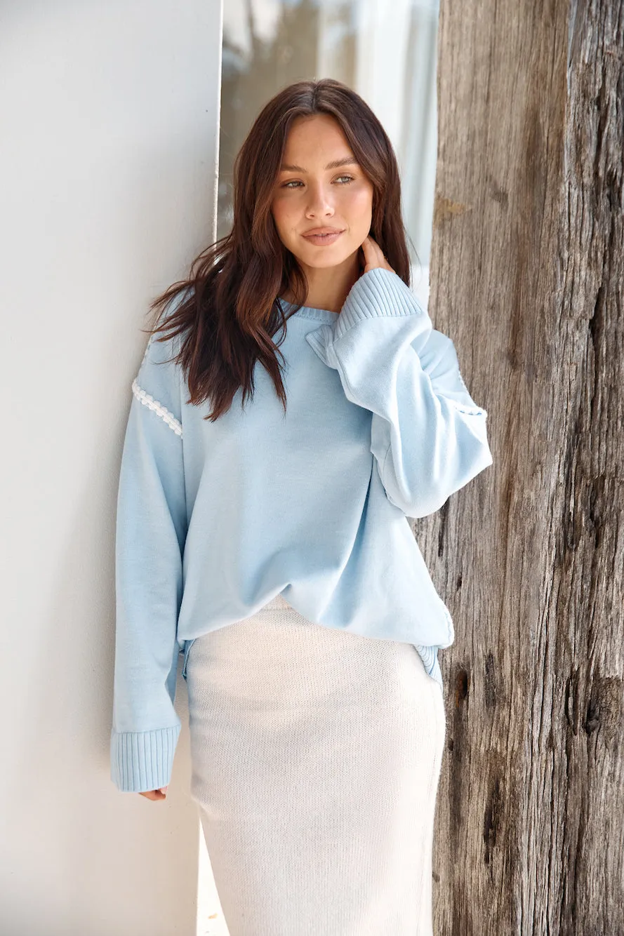 Cold Nights Sweater Blue sold by Fortunate One product image thumbnail 3