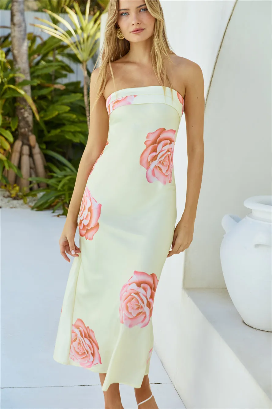 Summer Love Strapless Maxi Dress Yellow sold by Fortunate One product image thumbnail 5