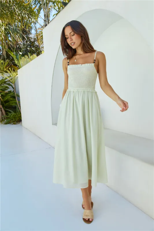 Honey Skies Maxi Dress Green sold by Fortunate One