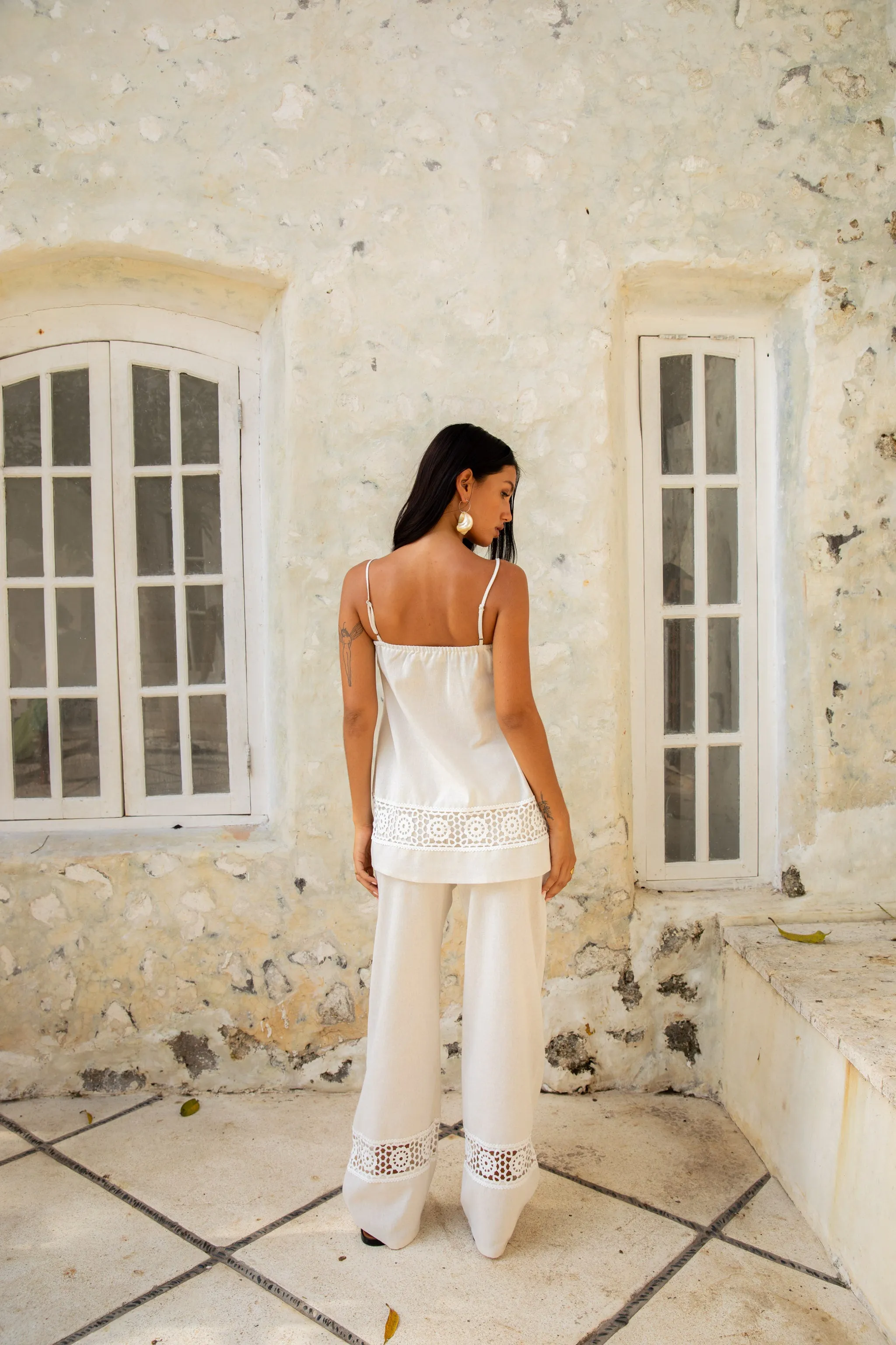 Coastal Tour Linen Pants Beige sold by Fortunate One product image thumbnail 2