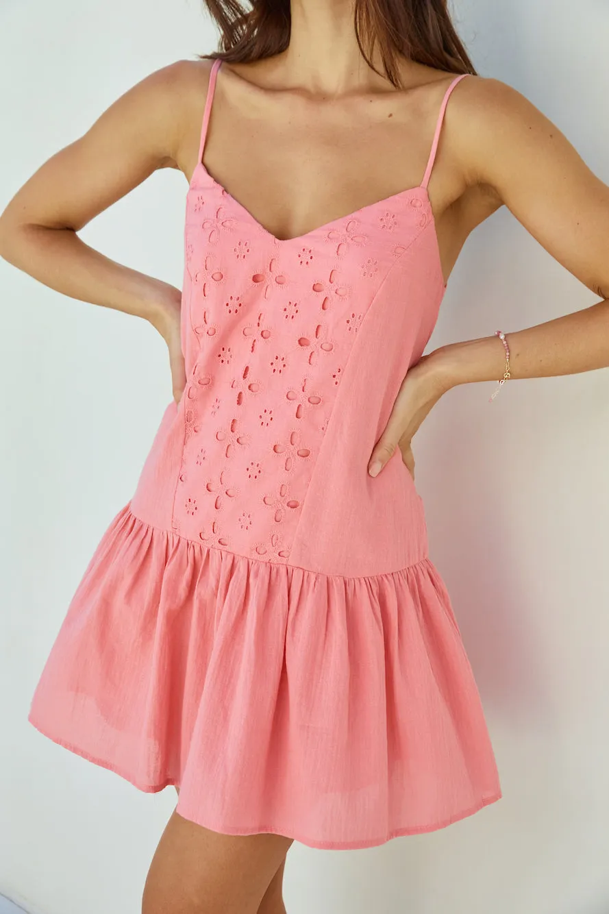 Coral Craze Mini Dress Pink sold by Fortunate One product image thumbnail 5