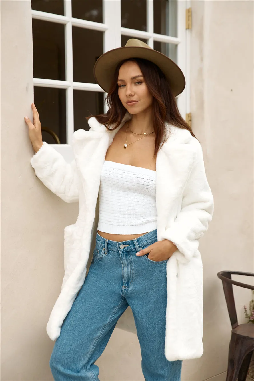 Fuzzy Feeling Coat White sold by Fortunate One product image thumbnail 4