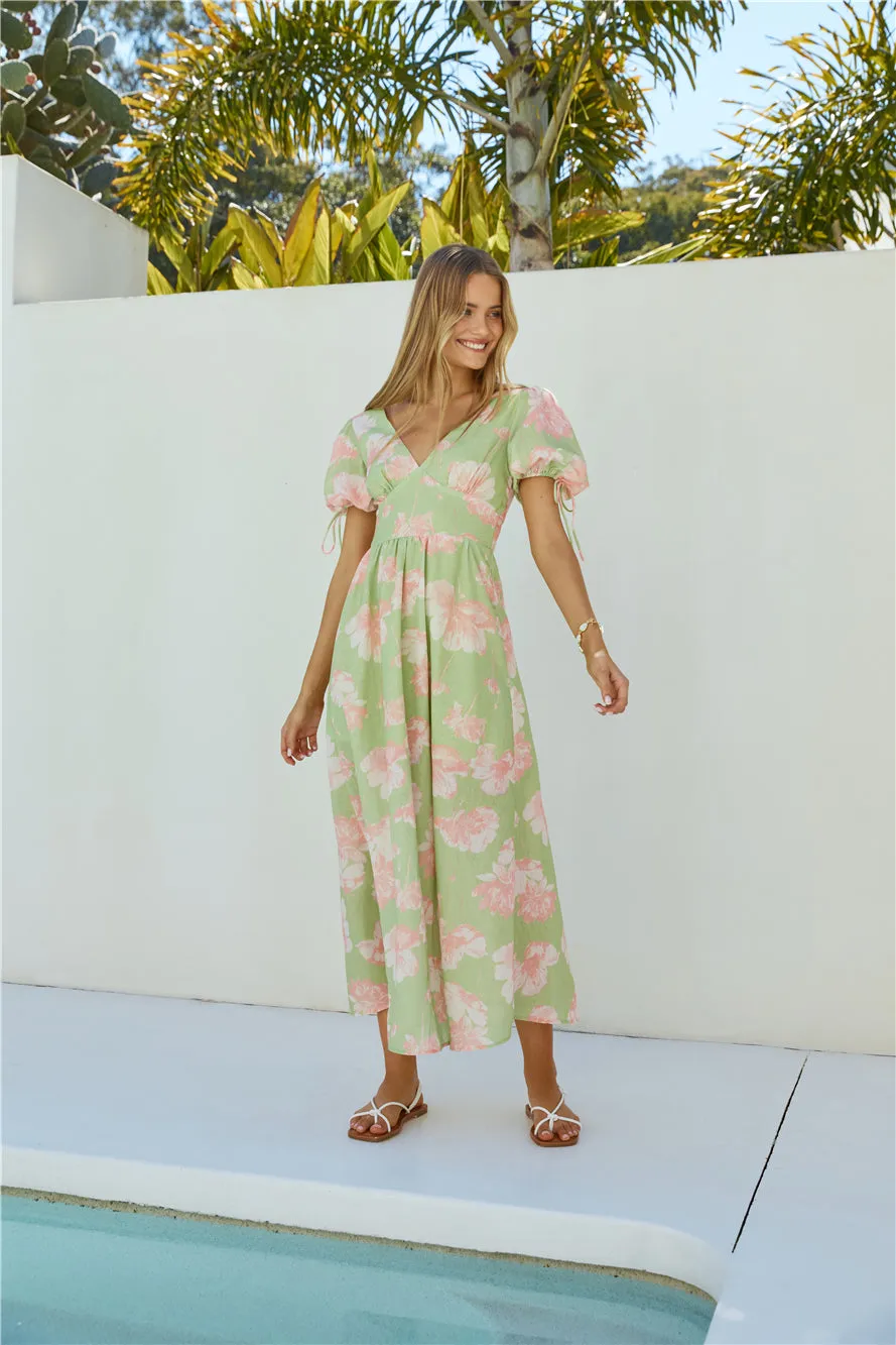 Blossom Season Maxi Dress Green sold by Fortunate One product image thumbnail 3
