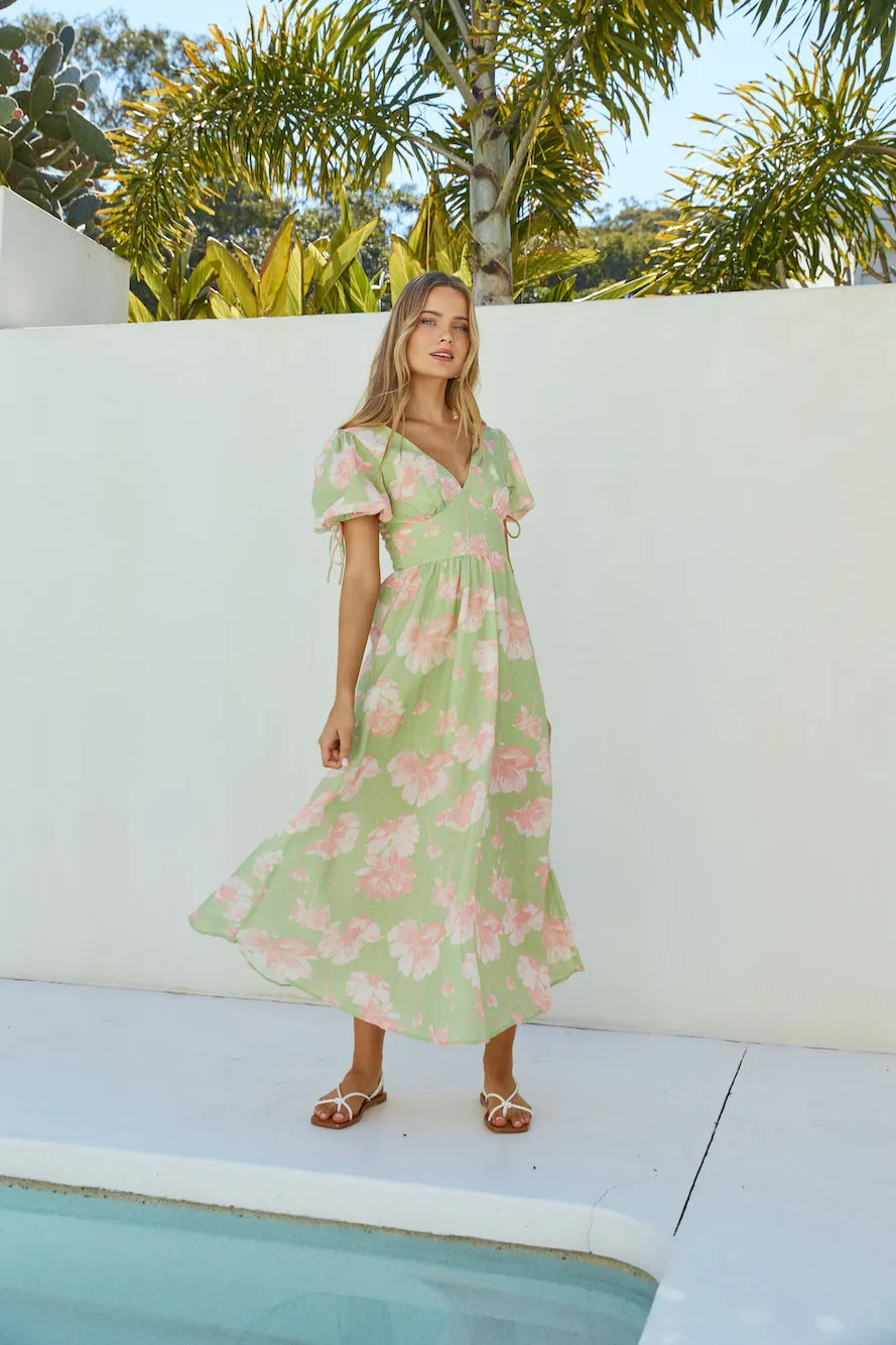 Blossom Season Maxi Dress Green sold by Fortunate One product image thumbnail 4