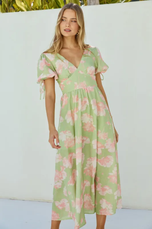 Blossom Season Maxi Dress Green sold by Fortunate One