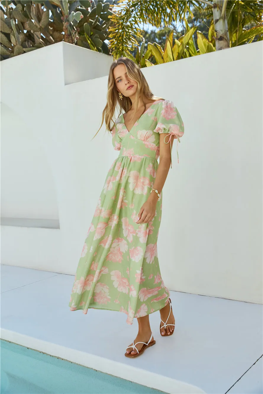 Blossom Season Maxi Dress Green sold by Fortunate One product image thumbnail 5