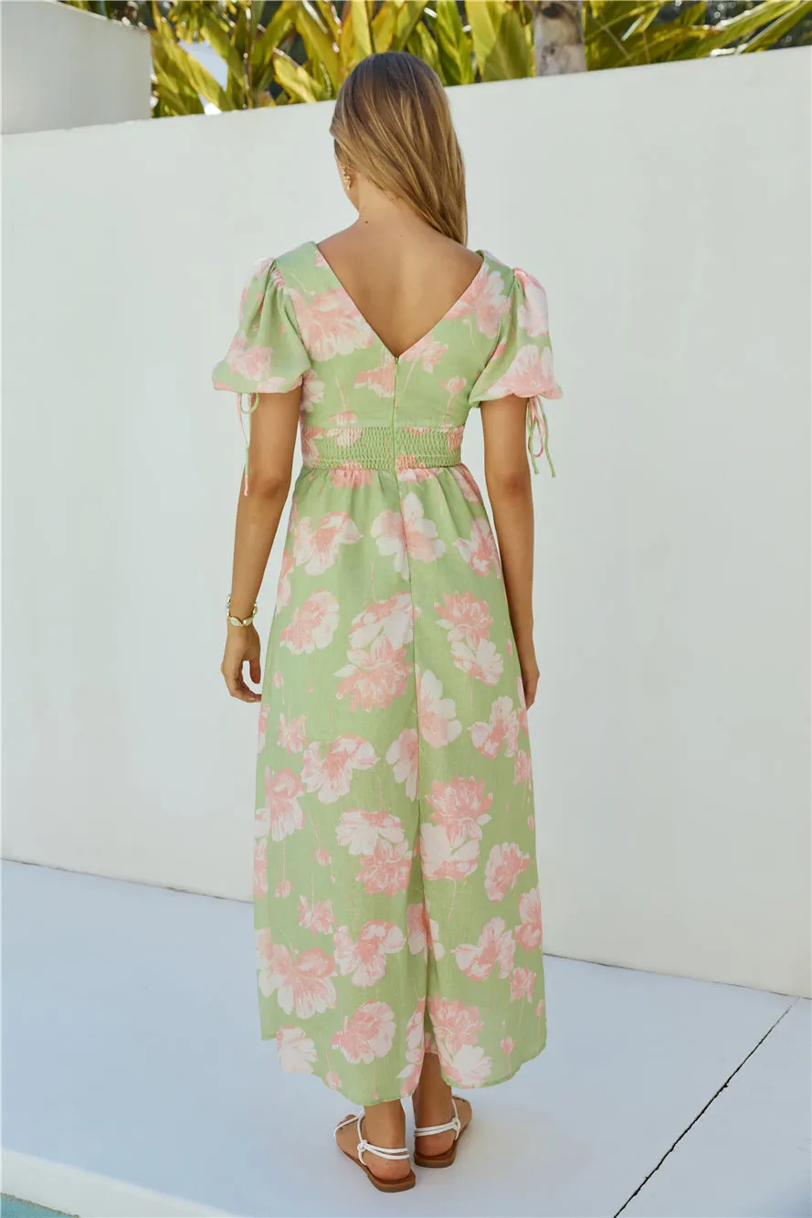 Blossom Season Maxi Dress Green sold by Fortunate One product image thumbnail 2