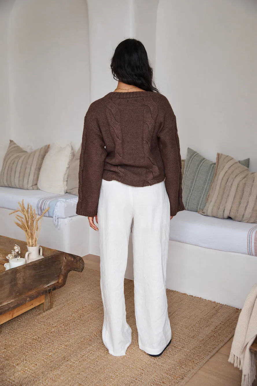 SNDYS Ana Cable Knit Jumper Mocha sold by Fortunate One product image thumbnail 2