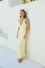 Cheers To You Satin Maxi Dress Yellow sold by Fortunate One