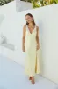 Cheers To You Satin Maxi Dress Yellow sold by Fortunate One