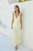 Cheers To You Satin Maxi Dress Yellow sold by Fortunate One