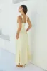 Cheers To You Satin Maxi Dress Yellow sold by Fortunate One