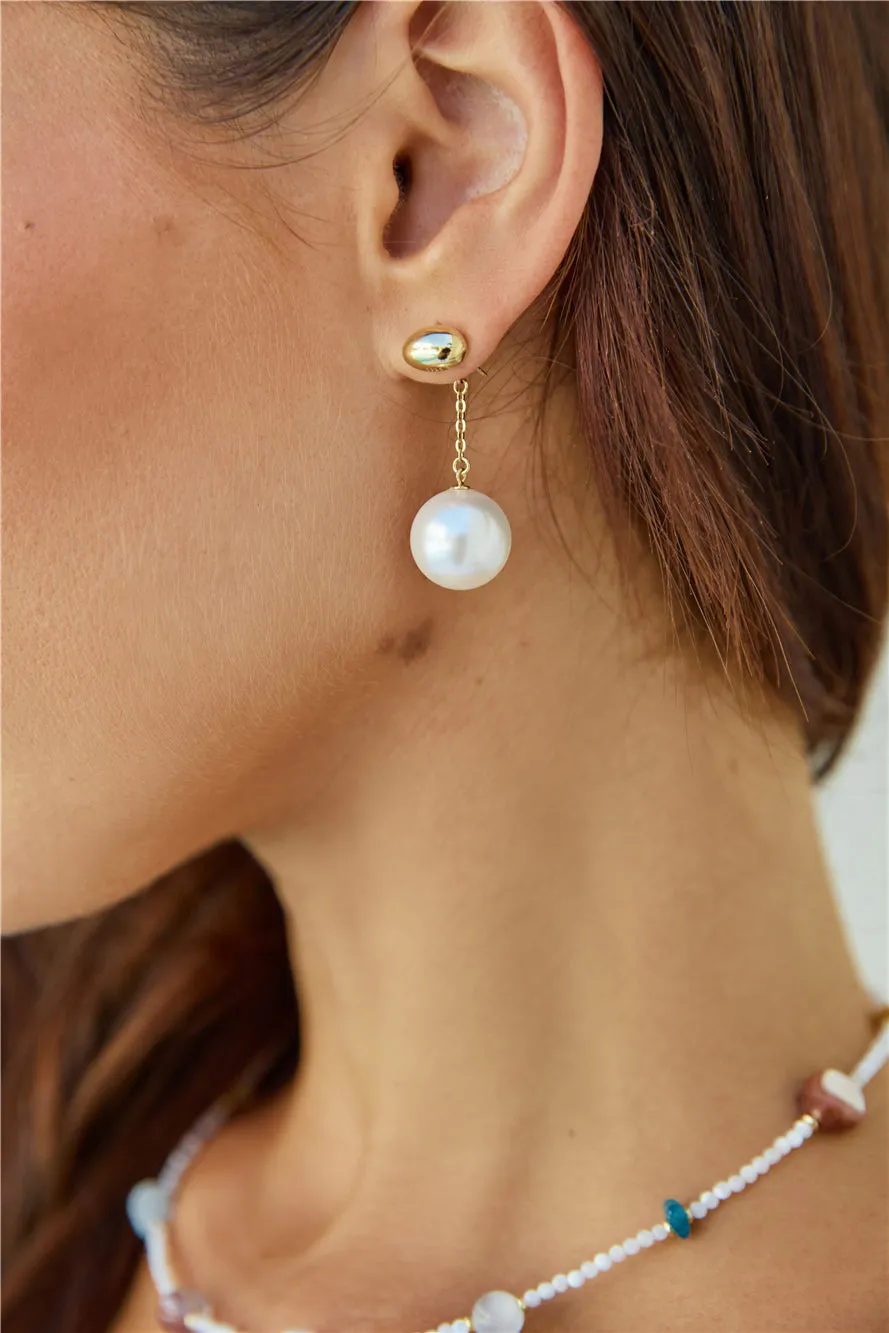 18k Gold Plated Pearl Drop Earrings Gold sold by Fortunate One