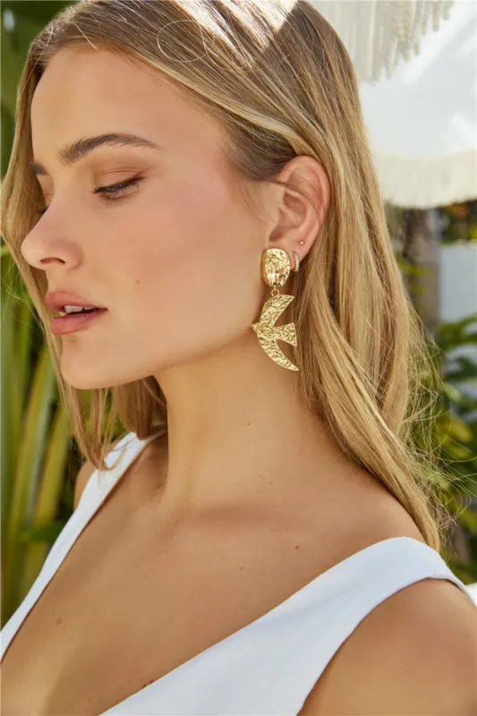 Love Bird Earrings Gold sold by Fortunate One