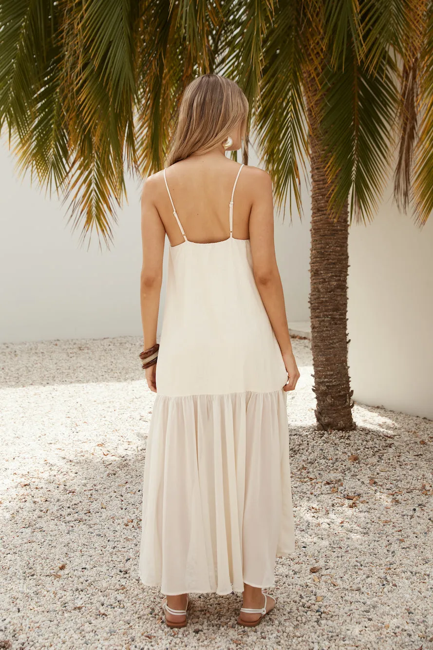 Island Rhythm Maxi Dress Beige sold by Fortunate One product image thumbnail 2