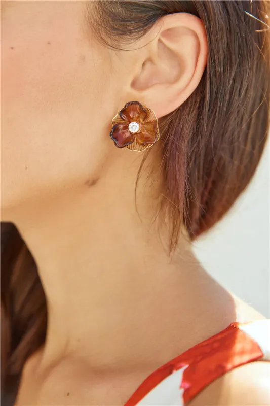 18k Gold Plated Wildflowers Earrings Gold sold by Fortunate One