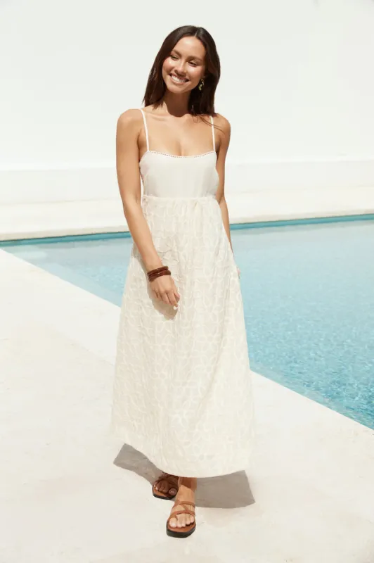 Caramel Skies Maxi Dress Cream sold by Fortunate One