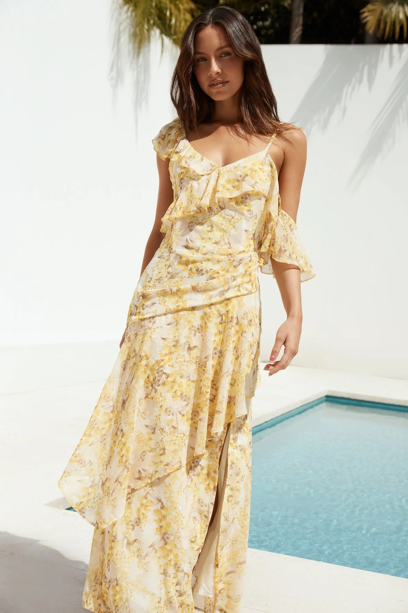 Summer Blossoms Maxi Dress Yellow sold by Fortunate One product image thumbnail 3