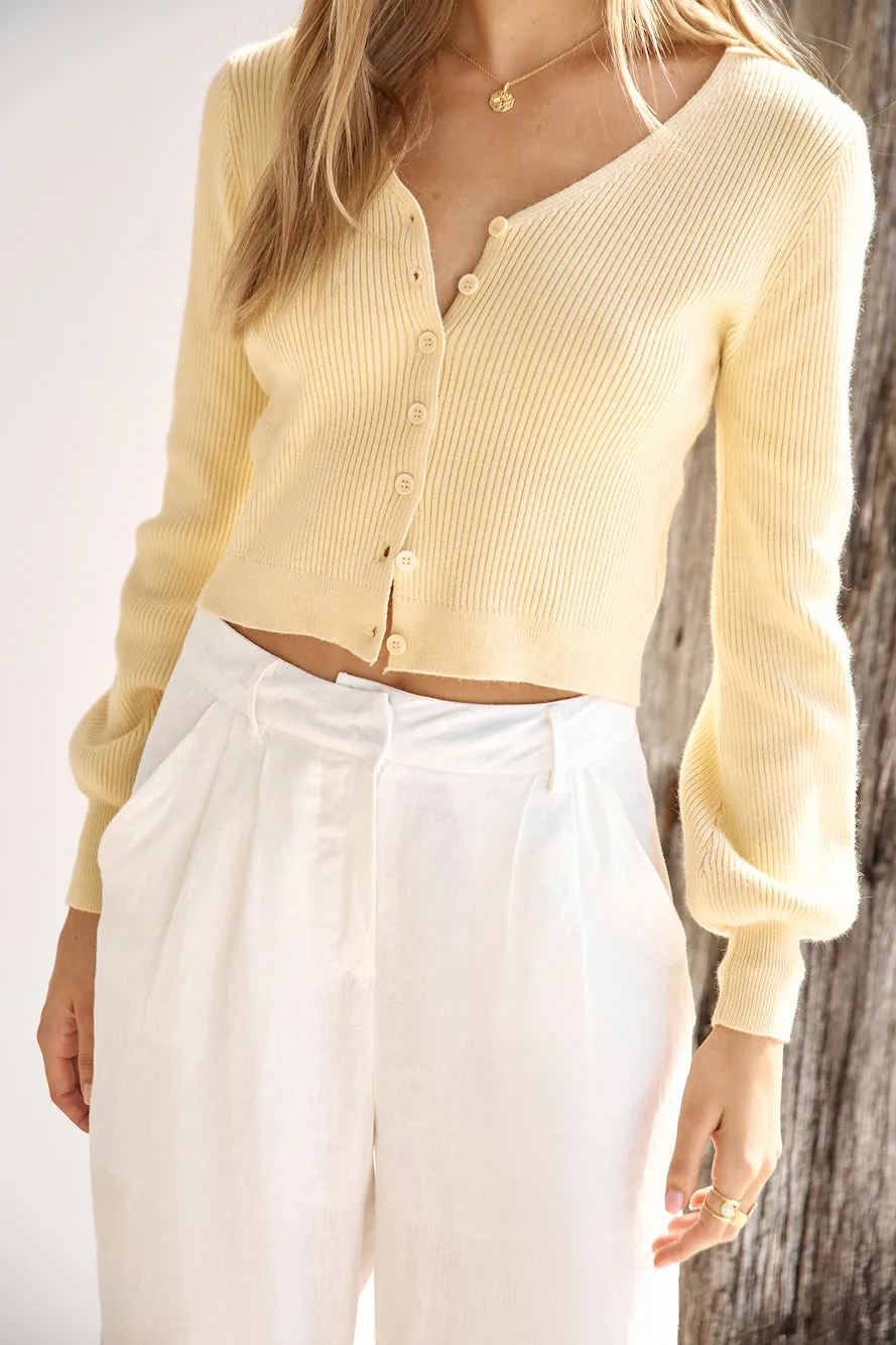 Chilly Days Ribbed Cardigan Top Yellow sold by Fortunate One product image thumbnail 5