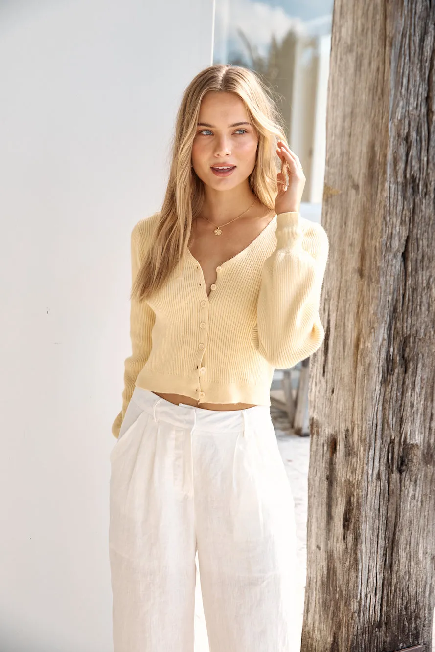 Chilly Days Ribbed Cardigan Top Yellow sold by Fortunate One product image thumbnail 3