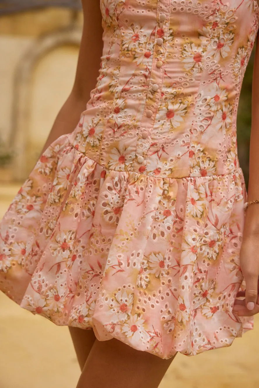 Heavenly Drift Floral Mini Dress Pink sold by Fortunate One product image thumbnail 5