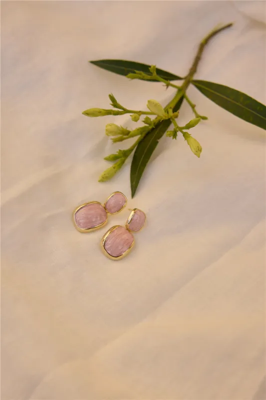 Rose Drops Earrings Pink sold by Fortunate One