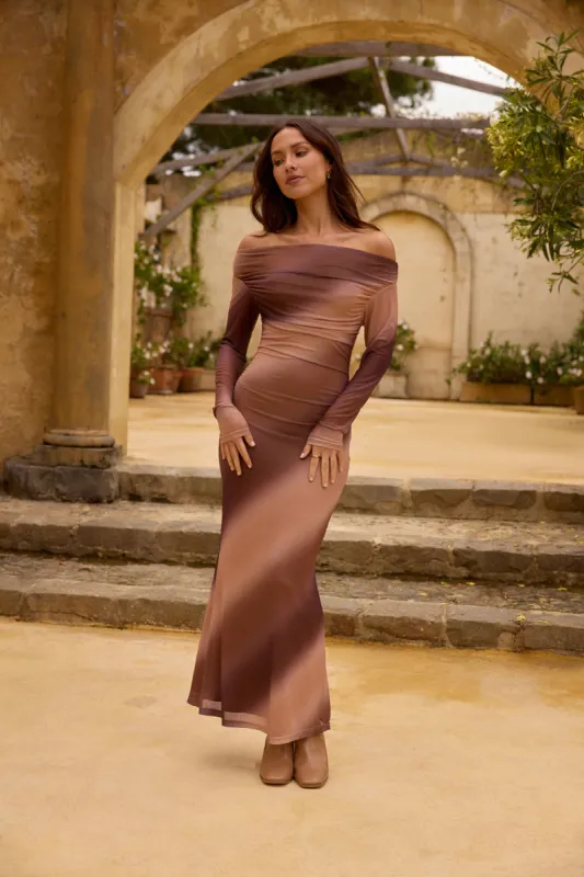 Graceful Meadow Maxi Dress Brown sold by Fortunate One