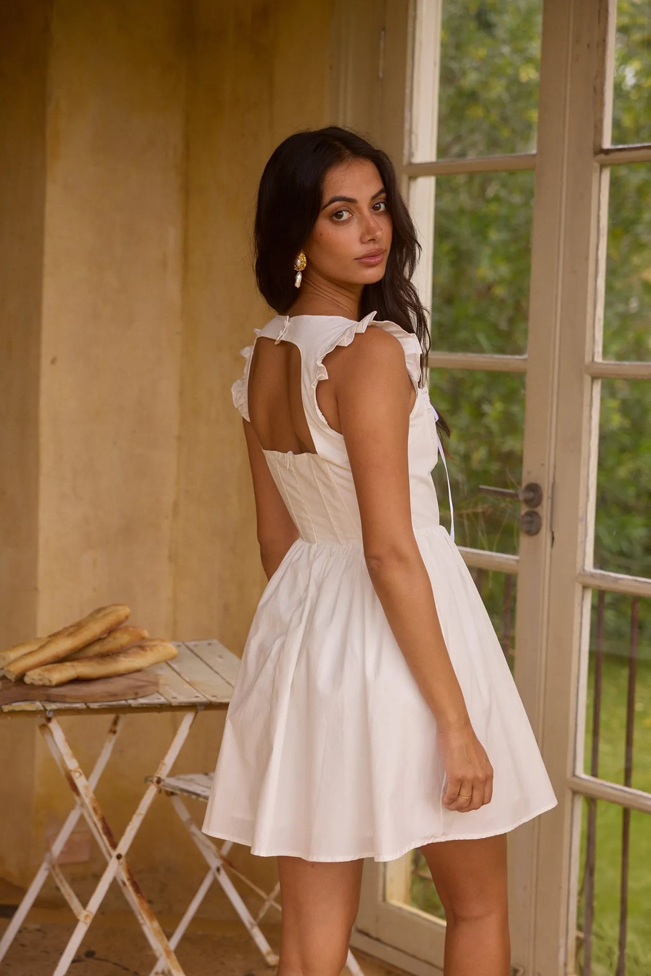 Moonflower Melodies Mini Dress White sold by Fortunate One product image thumbnail 2