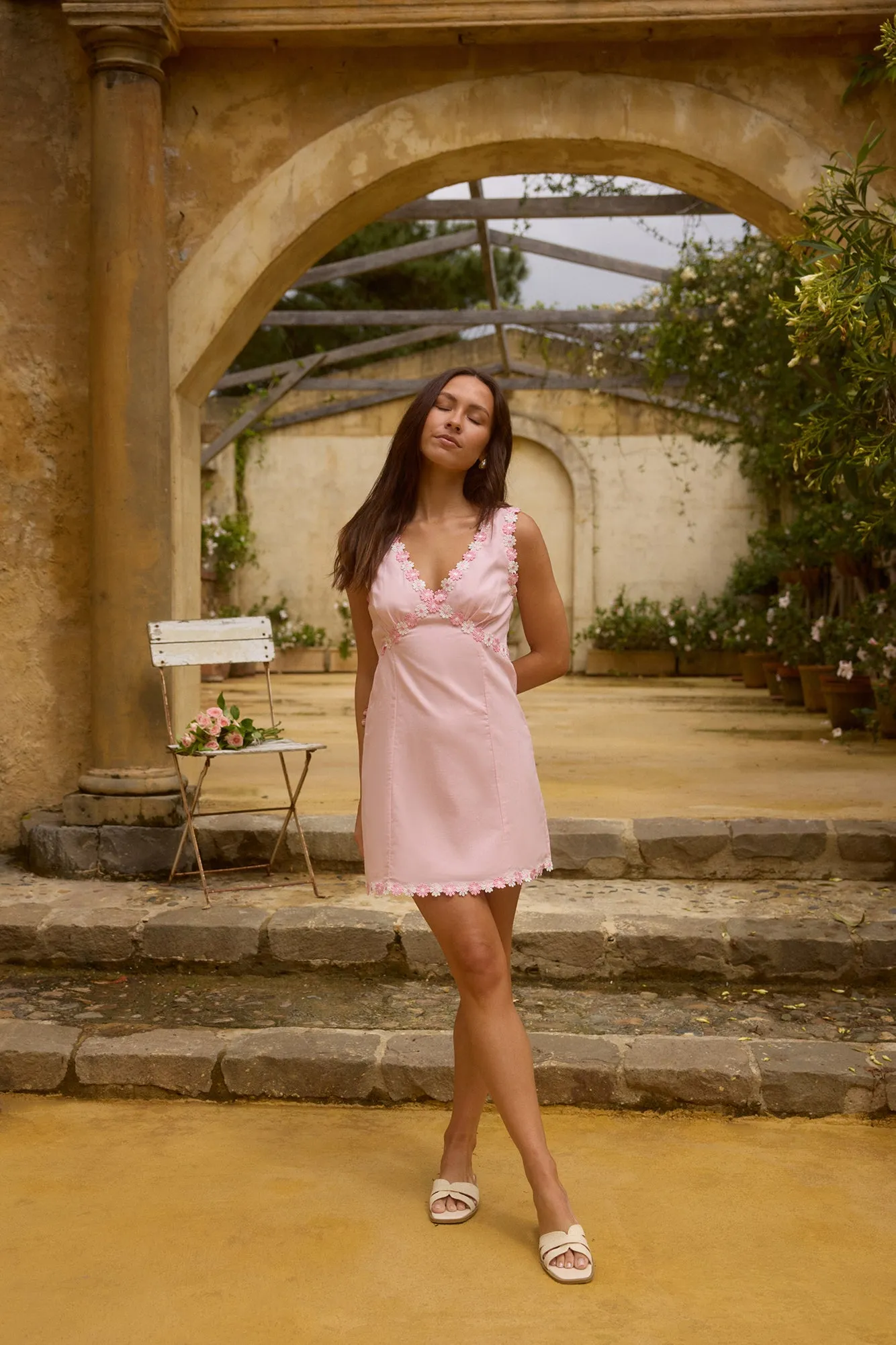 Beneath the Blossoms Mini Dress Pink sold by Fortunate One product image thumbnail 5