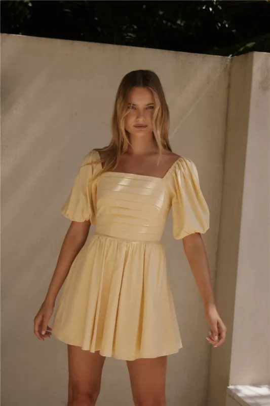 Daisy Chain Mini Dress Yellow sold by Fortunate One