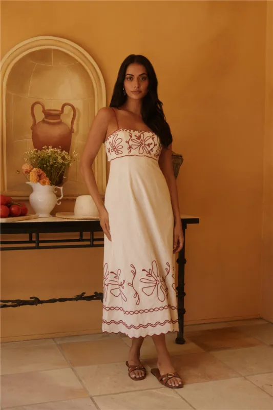 Soft Horizon Maxi Dress Beige sold by Fortunate One