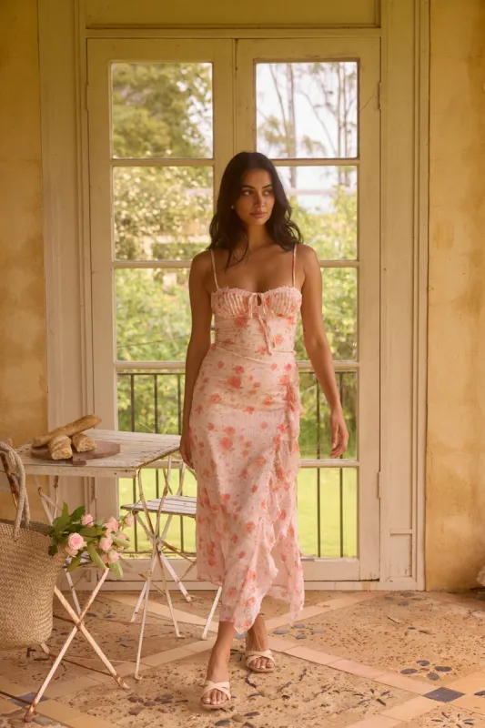 Blossom Bliss Maxi Dress in Pink sold by Fortunate One