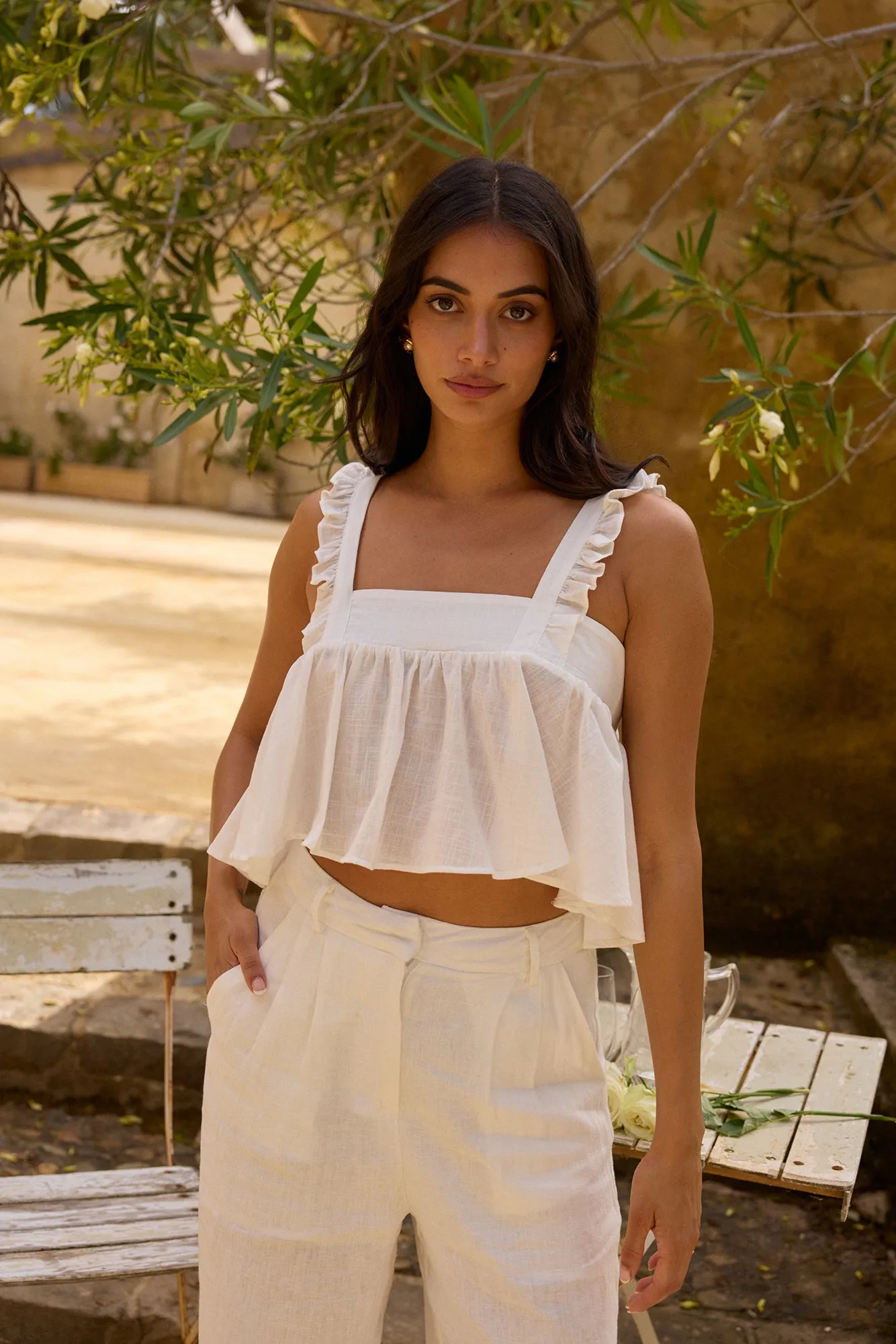 Freedom Found Crop Top White sold by Fortunate One product image thumbnail 4