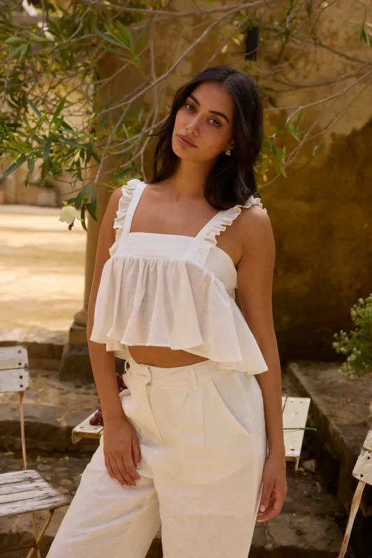 Freedom Found Crop Top White sold by Fortunate One