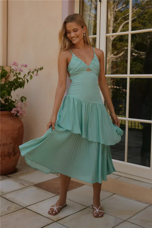 Garden Fairy Midi Dress Green sold by Fortunate One
