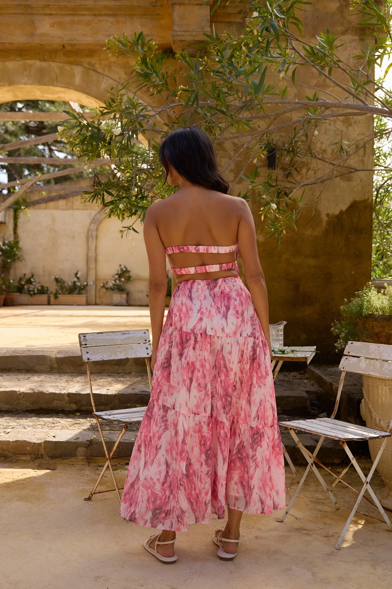 Floral Dreams Strapless Maxi Dress Pink sold by Fortunate One product image thumbnail 2