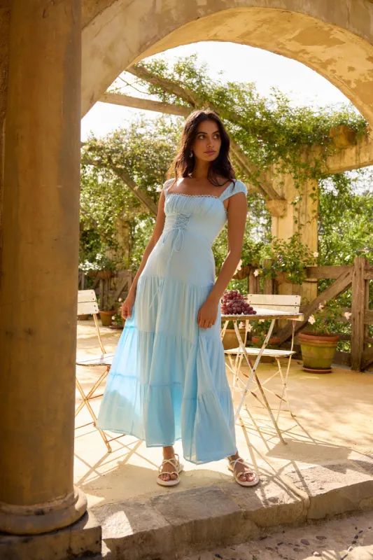 Crystal Waters Maxi Dress Blue sold by Fortunate One