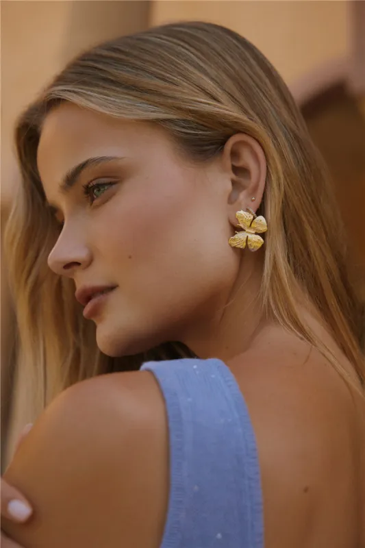 18k Gold Plated Spread Your Wings Earrings Gold sold by Fortunate One