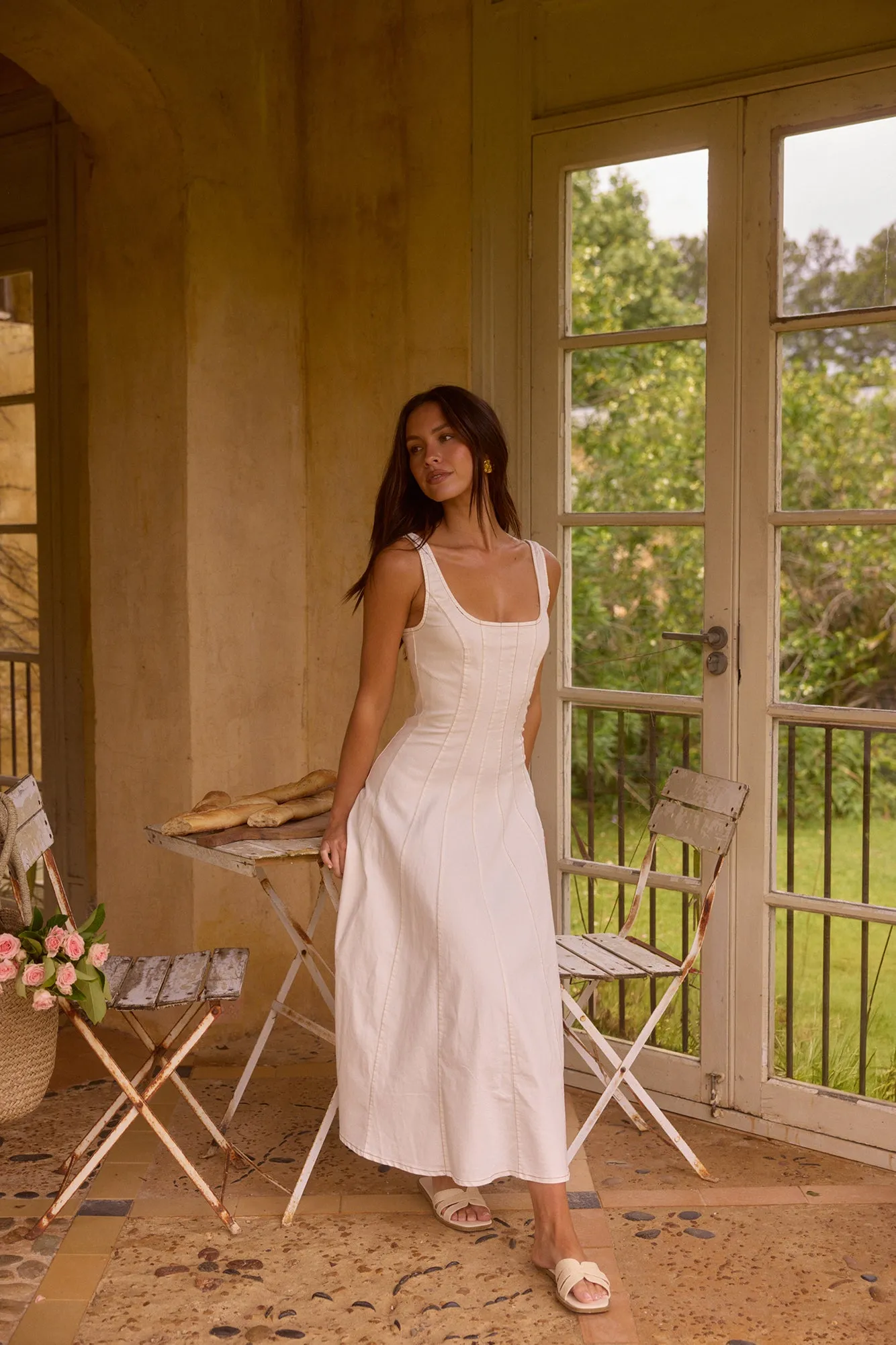 Meadow Breeze Maxi Dress White sold by Fortunate One product image thumbnail 5