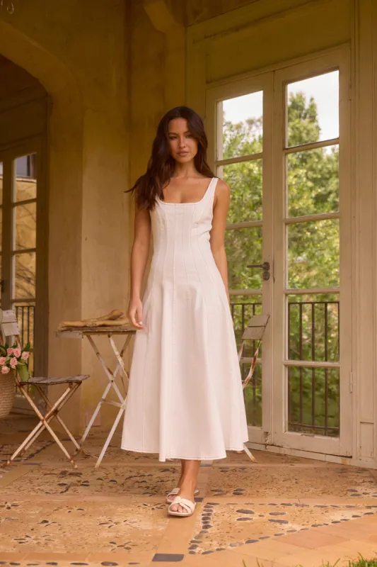 Meadow Breeze Maxi Dress White sold by Fortunate One