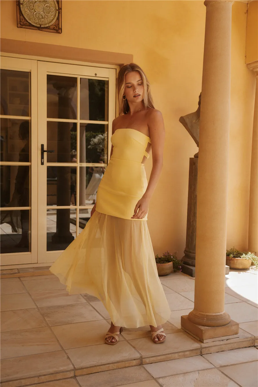 Serene Sands Strapless Maxi Dress Yellow sold by Fortunate One product image thumbnail 5