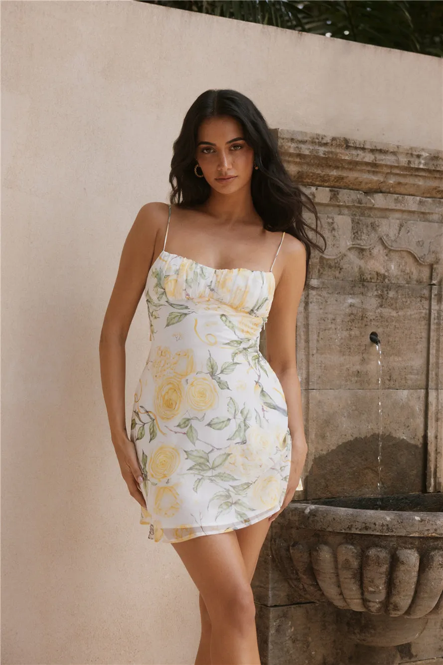 Talia Floral Mini Dress Yellow sold by Fortunate One product image thumbnail 5