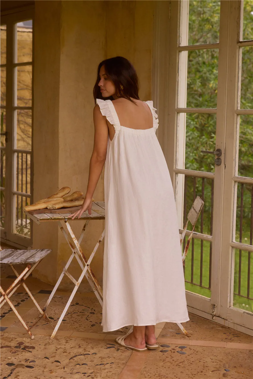 Lily 100% Linen Maxi Dress White sold by Fortunate One product image thumbnail 2