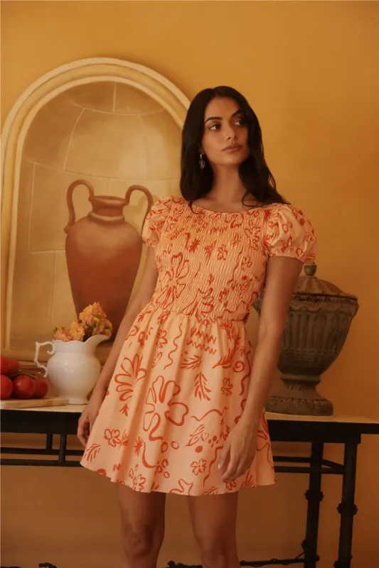 Sunset Scenes Mini Dress Orange sold by Fortunate One