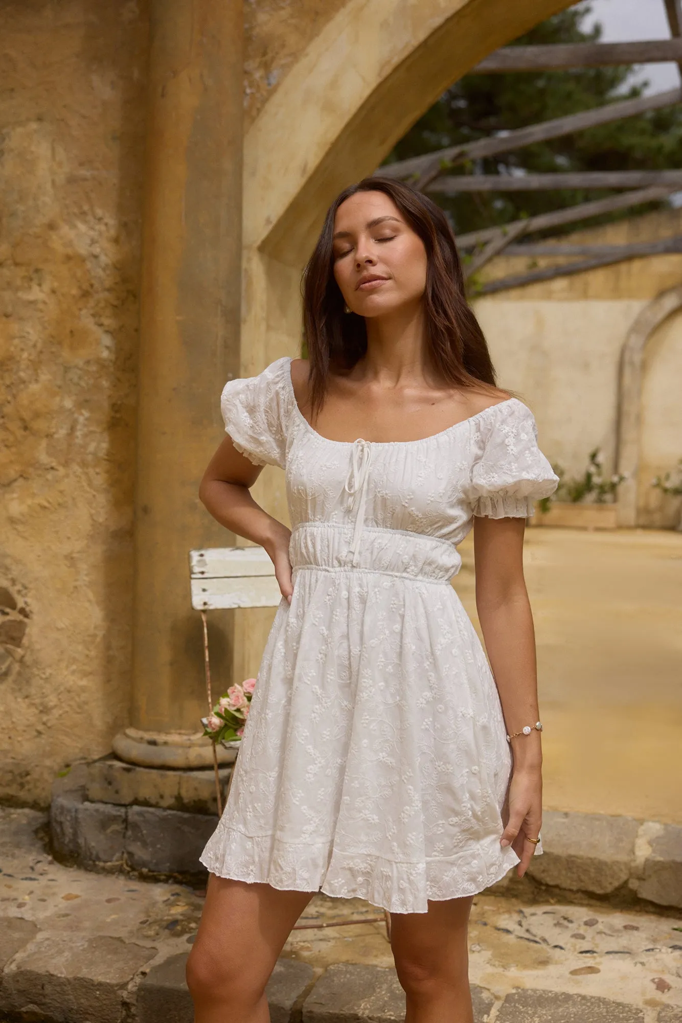 Lullaby of Lilies Mini Dress White sold by Fortunate One product image thumbnail 3