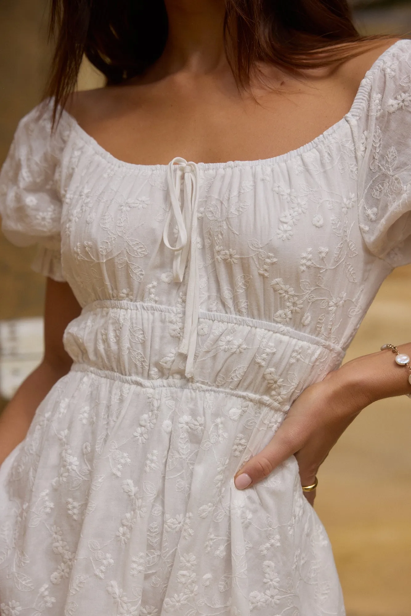 Lullaby of Lilies Mini Dress White sold by Fortunate One product image thumbnail 4